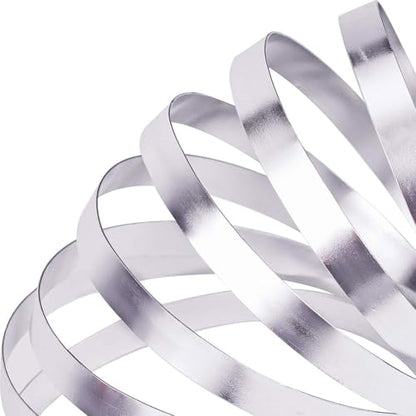 BENECREAT 32.8 Feet Flat Jewelry Craft Wire, 18 Gauge Aluminum Wire for Bezel, Sculpting, Armature, Jewelry Making(Silver, 10mm Wide, 16.4Feet/Roll, 2Rolls) - size: 10mm Wide
