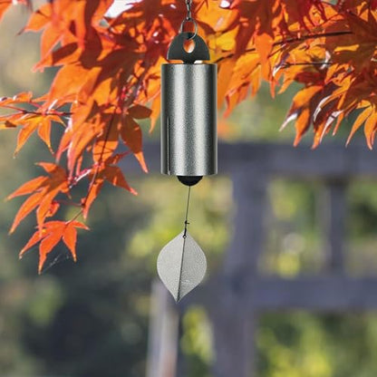 Woodstock Chimes Heroic Windbell Wind Chime for Outside 24" Medium Grey,Deep Tone Sound, Outdoor Decor for Patio, Porch, Garden HWMAS