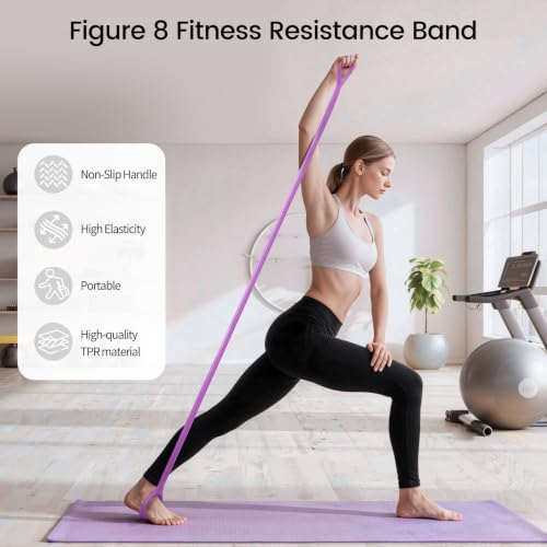 Figure 8 Resistance Bands 2 Pack, Silicone Anti-Slip for Yoga