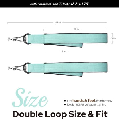 Pilates Loops Compatible with Tonal Smart Home Gym | Double Loop Pilates Straps for Reformer Machine, Soft Padding, Pilates Accessories with T Lock Attachments 2PCS - color: Mint Sage