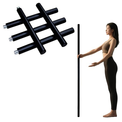 yoga stick is made of sturdy steel that is 5 feet high and an adjustable stretching stick, providing flexibility, agility, and balance. Covered with thick and comfortable foam layer - color: Black
