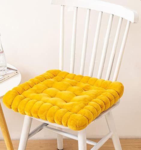 IXITON Biscuit Shaped Meditation Cushion seat Cushion Round Cookie Chair Pad Square Floor Pillow Cushion for Chair Living Room Balcony Office Sofa Yoga 16inch（40cm） (Square, Yellow) - color: Yellow, size: square