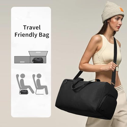 Handbag for Women Yoga Bag Large Capacity Yoga Pad Buckle with Shoe Compartment Water Bottle Sports Gym Bag Travel - color: B01-1 Black