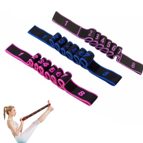 Fitness Resistance Band for Stretching and Yoga, Number Stretch Resistance Band with Clear Markings, 8-Section Elastic Training Bands for Full Body Stretching Shaping