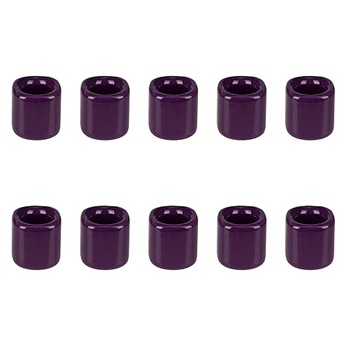 Mega Candles 10 pcs Dark Purple 1/2 Inch Diameter Ceramic Chime Ritual Spell Candle Holders, Great for Casting Chimes, Meditation, Rituals, Spells, Vigil, Witchcraft, Wiccan Supplies - color: Dark Purple, size: 10 Pieces