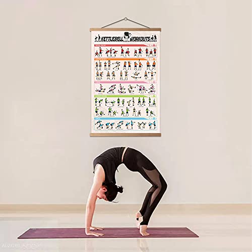 Gym Poster Decorative Painting Print on Canvas Living Room Posters Bedroom Wall Art 40x60cm with Frame - color: YOGA Poster