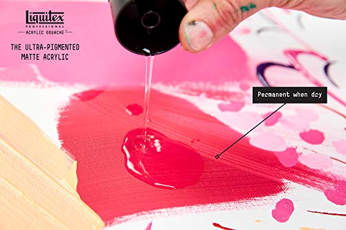 Liquitex Acrylic Gouache Paint Set, 6 x 22ml (0.74-oz), Primaries | Ultra pigmented, low viscosity, flat matte finish, no brush strokes, permanent & non-cracking & perfect for color-blocking - style: Primaries Set 12 x 22ml (0.74-oz)