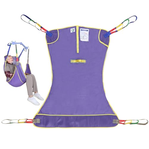 500lbs Mesh Full Body Sling for Lift - Patient Transfer Sling with Wide Pads for Elderly & Disabled,Compatible and Multi-Scene Transfer - color: Purple, size: Medium