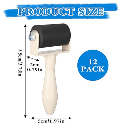15 Pcs Rubber Brayer Roller 1.96 Inch Brayer Rollers for Crafting | Paint Brush, Ink Applicator, Art Craft Oil Painting Tool, for Printmaking, Wallpapers Stamping, Gluing
