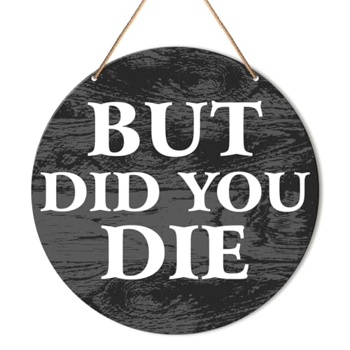 Muktoujaumai Funny Gym Signs Wall Decor, Home Gym Inspirational Wall Decor Hanging Signs Rustic Decorations for Office, Fitness, Workout Room, But Did You Die - color: Y2