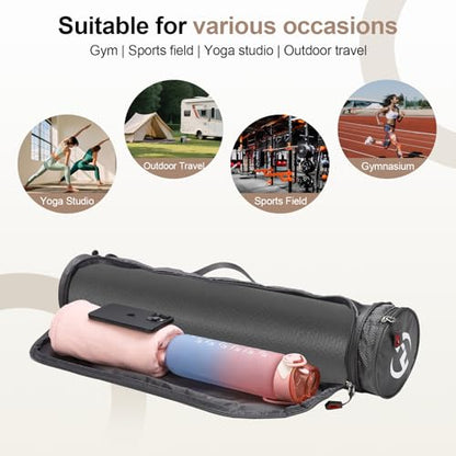 Yoga Mat Bag Compatible with Manduka, Full Zip Carrier with Pocket Strap