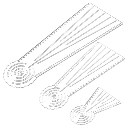 PH PandaHall 3 Styles Mandala Ruler Tool 3-in-1 Circle Maker Dotting Rulers Acrylic Straight Drawing Stencil Measuring Tool Set with Holes for Geometric Art Quilting Sewing Design DIY Craft Projects