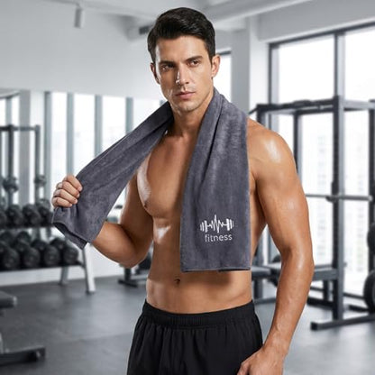 Fitness Towel, Sports Yoga Microfiber Quick-Drying Microfiber Towels for Swimming Gym and Yoga Sweat Pad, Gray - color: Gray