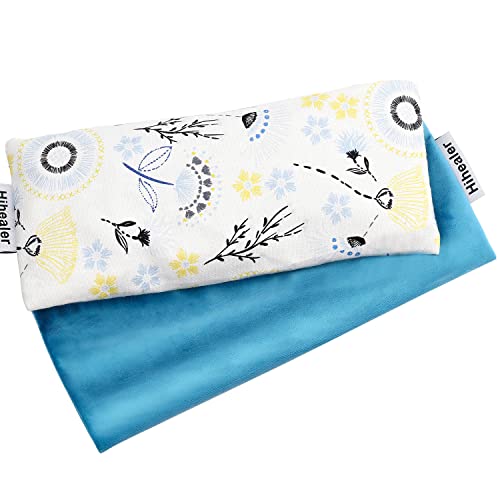 Hihealer Lavender Eye Pillow for Relaxation, Yoga, Sleep, Weighted Eye Mask | Aromatherapy Eye Mask for Sleeping Meditation, Microwave Heat Compress for Headache Sinus, Spa Gifts for Women,Wellness Gifts - color: Blue