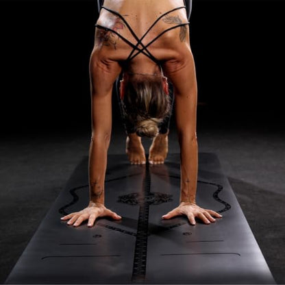 Liforme Printed Yoga Mat - Patented Alignment Design, Ultimate Grip - color: Mystique - Black on Black