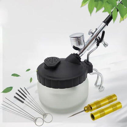 Takelablaze Airbrush Cleaning Kit Airbrush Spray Cleaning Repair Tool Kit Including Airbrush Cleaning Pot Jar, Cleaning Needles, Cleaning Brushes, Wash Needle