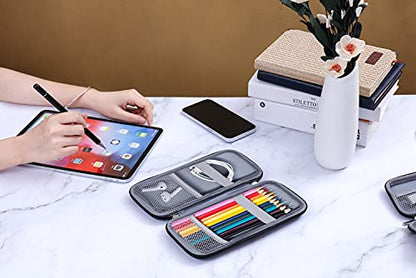 Upgraded Hard Pencil Case Box for Adults,Durable Pen Carrying Case with Zipper-Gray - color: Grey