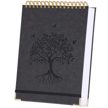 Blank Notebook 8.5" x 11", Hardcover Sketchbook Sketch Pad, No Bleed Paper | 300 Blank Page Top Spiral Notebook, Lay Flat, Durable Unlined Journal for Women Men Kids Journaling Sketching with Pen Pencil - color: Black, size: 8.5” x 11”