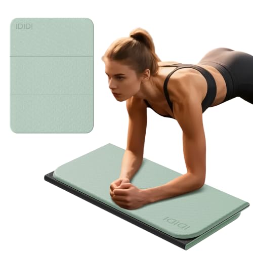 Foldable Exercise Pad Extra Thick 1.2" x 14" x 24" - color: Green+Black