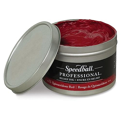Speedball Professional Relief Ink Quinacridone Red 8OZ - color: Quinacridone Red, size: 8 fl oz