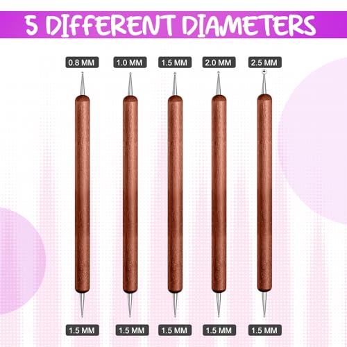 20Pcs Dotting Tools for Painting,Wooden Embossing Tools Tracing Stylus for Transfer Paper Drawing Paper - color: Mahogany Color