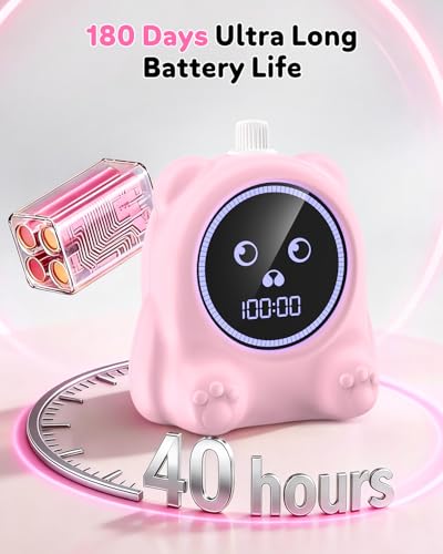 Visual Timer for Kids, 100 Min Digital Timer with Paused, Rechargeable Countdown/Up Timers, 3 Alarm, Silent, Vibrate & Sound Mod, Productivity Timers for ADHD, Classroom, Teacher, Exercise, Study - color: Pink