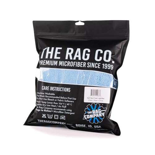 The Rag Company - Sport & Workout Towel - Gym, Exercise, Fitness, Spa, Ultra Soft, Super Absorbent, Fast Drying Premium Microfiber, 320gsm, 16in x 27in (3-Pack) (Light Blue) - color: Light Blue