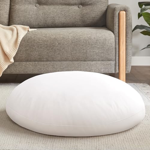 Codi 32" Floor Cushions, Large Meditation Pillow Insert for Adults, Round - color: White (Insert Only), size: 1 Pack