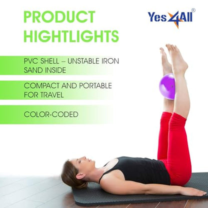 Yes4All Weighted Toning Balls for Exercise, Soft Medicine Balls for Exercise, Pilates, Yoga, Balance, Flexibility, 2-10lbs - color: Pink, style: A. Smooth