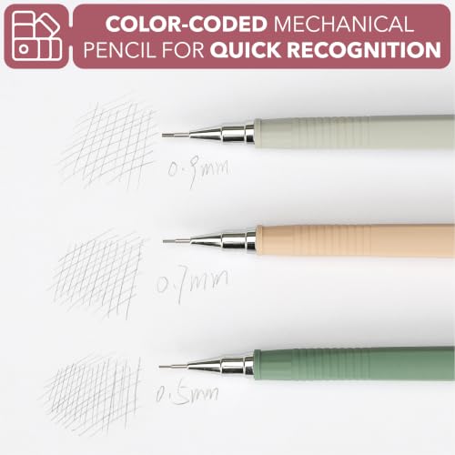 Mr. Pen- Mechanical Pencil Set with Lead and Eraser Refills, 6 Pack | 3 Sizes, 0.5mm, 0.7mm, 0.9mm, Sketching Pencils, Drafting Pencil, Drawing Mechanical Pencils