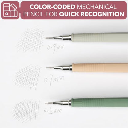 Mr. Pen- Mechanical Pencil Set with Lead and Eraser Refills, 6 Pack | 3 Sizes, 0.5mm, 0.7mm, 0.9mm, Sketching Pencils, Drafting Pencil, Drawing Mechanical Pencils