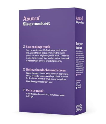 ASUTRA Silk Eye Pillow for Sleep, Champagne - Filled w/Lavender (One Size) - color: Champagne