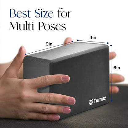 Tumaz Non-Slip Yoga Blocks，High-Density EVA Foam 2 Pack for Yoga & Pilates - color: gray