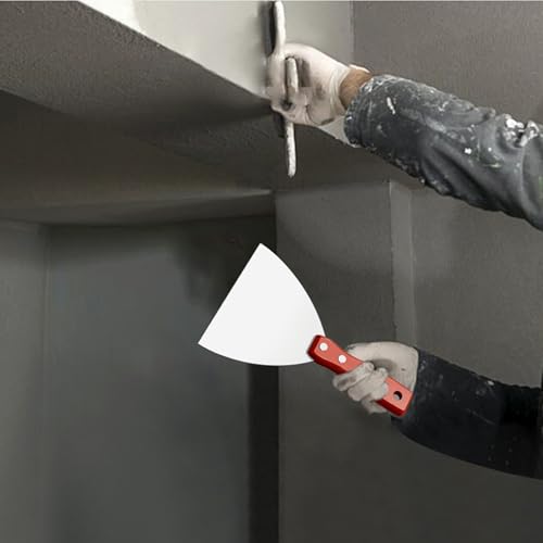5Pcs 4" Putty Knife Scrapers Stainless steel spatula Tool set，with a comfortable wooden handle，for Scrapering,Drywall Repairs and Spreading，Taping Drywall Wall Painting (4" - 5Pcs) - color: 4" - 5pcs