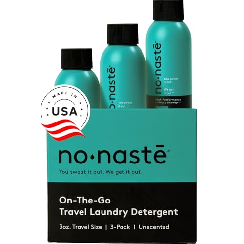Nonaste Travel Laundry Detergent, Pure Clean Unscented, 3 oz, Pack of 3 | TSA-Approved Travel Size Laundry Detergent. Powerful Enzyme Formula, Unscented. EWG Verified for Gym, Travel & Outdoors. - size: 3 Fl Oz (Pack of 3)