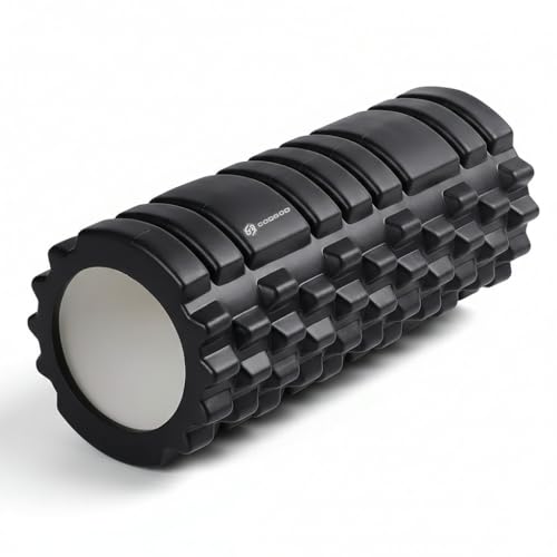 Foam Roller - Deep Tissue Medium Density Muscle Massager with Myofascial Trigger Point Release, Back Massage Roller for Soreness and Mobility 13 x 5.5 Inch, with eBook - color: Black