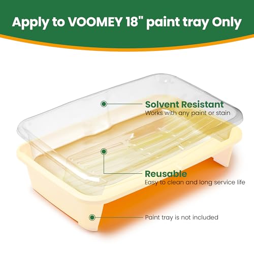 VOOMEY 7 Pcs 18 Inch Paint Tray Liners,6 Pcs 18 Inch Roller Covers, Large Paint Roller Sleeves for Wall, Ceiling, Painters, Painting Surfaces. - size: 7 Pcs 18" Tray Liners & 6 Pcs 18" Roller