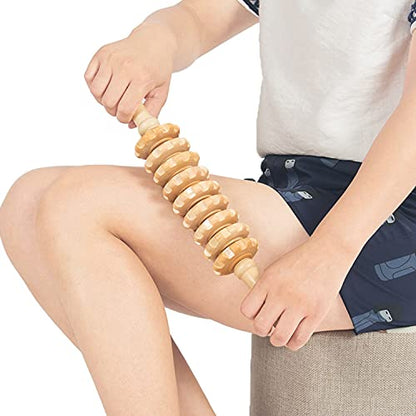 Wood Therapy Massage Tools Wooden Gua Sha Kits Maderoterapia Kit Body Sculpting Tools Wood Massager Roller for Relax Muscles (2) - style: Massage Roller+Neck massager