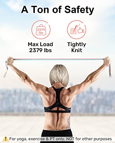 Tumaz Yoga Mat Strap with Yoga Strap/Stretch Bands, Extra Thick & Comfy Delicate Texture, Adjustable Yoga Mat Carrier