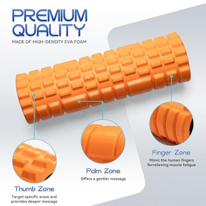 Krightlink Foam Roller for Deep Tissue Muscle Massage High Density 18" - size: 18 Inch