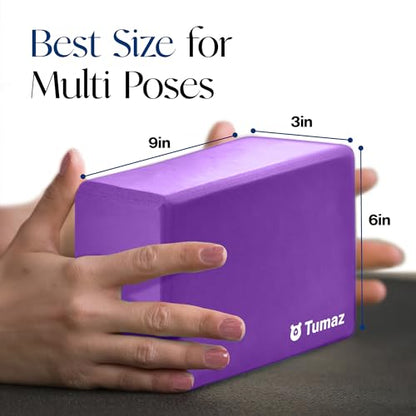Tumaz Non-Slip Yoga Blocks，High-Density EVA Foam 2 Pack for Yoga & Pilates - color: purple-2ps