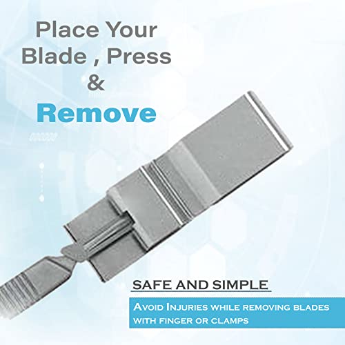 A2Z Precision Hobby Knife with Spare Blades #10 for Art,Scrapbooking,Stencil Cutting, Carving,Model Making | Phone PC Drone Repair Kit, Carbon-Steel Blades+Metal Handle #3 & Blade remover - Box of 100