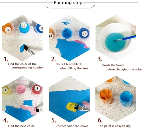 ldazao Paint By Numbers Kit for Adults Flower Color Adult Paint By Number Kits Paint and Sip Kit Canvas Oil Painting Kit Girl Crafts for Women Gift Flameless 16x20 Inch Flameless - color: sznvren