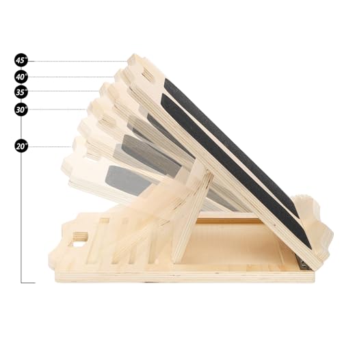 Yarlung Wooden Slant Board for Calf Stretching, Portable Squat Incline Board for Knees Ankle Leg Heel, Adjustable 5 Angles Calf Stretch Wedge for Exercise, Physical Therapy - size: 16"L x 12.5"W x 1.5"H