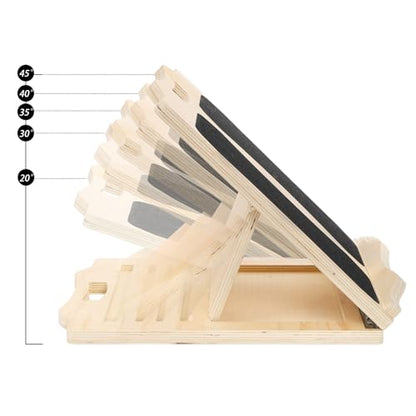 Yarlung Wooden Slant Board for Calf Stretching, Portable Squat Incline Board for Knees Ankle Leg Heel, Adjustable 5 Angles Calf Stretch Wedge for Exercise, Physical Therapy - size: 16"L x 12.5"W x 1.5"H