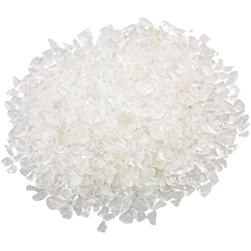 SUNYIK Natural Rock Quartz Tumbled Chips Stones with Crown Chakra Pillow | 0.5LB/230g Crushed Crystal Quartz Chips for 7 Chakra Healing Meditation Yoga Reiki Energy Balancing - color: White/Fuchsia -1