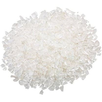 SUNYIK Natural Rock Quartz Tumbled Chips Stones with Crown Chakra Pillow | 0.5LB/230g Crushed Crystal Quartz Chips for 7 Chakra Healing Meditation Yoga Reiki Energy Balancing - color: White/Fuchsia -1