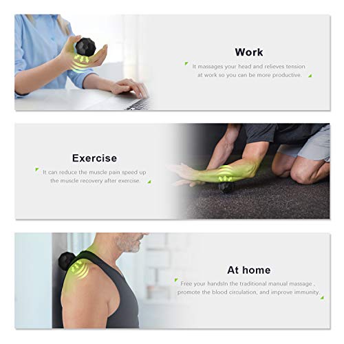 Electric Vibrating Massage Ball, 2-Speed Fitness Yoga Pilates Physical Therapy Massage Roller to Fight Sore Muscles,Washable Negative Ion Vibration Massages ball for Muscle Recovery,Myofascial Release - color: Black