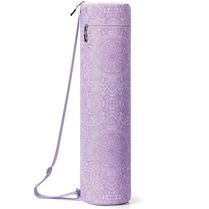 Gonex Yoga Mat Bag, Full-Zip Mat Carrier | 600D Oxford Fabric, Wet Pocket, Front Zip Pocket, Adjustable Strap, Fits Mats up to 26" - color: Soft Lavender
