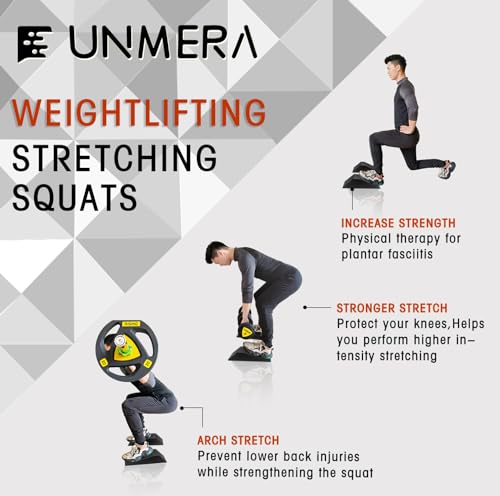 UNMERA Squat Wedge Block Non Slip for Heel Elevated Squats, 2PCS | Professional fitness slant board and squat platform, ideal for calf raises, weightlifting, and strength training. - color: Black